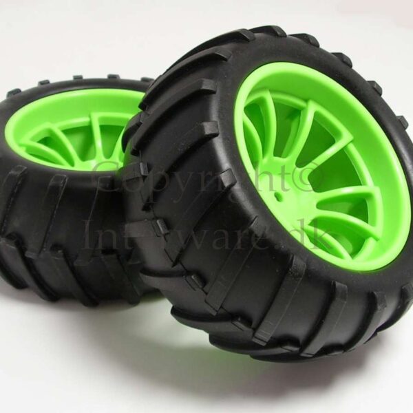 Fælge m. dæk til 1/10 Monster