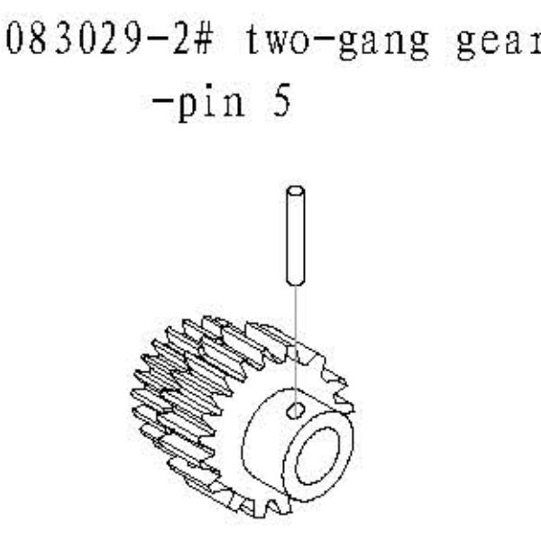 083029 - 2# Two gang gear - Pin 1sæt