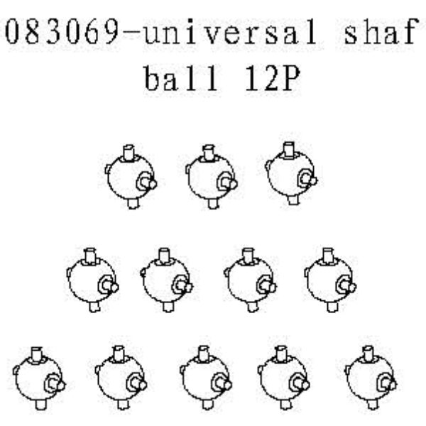 083069 - Universal shaft ball 12stk