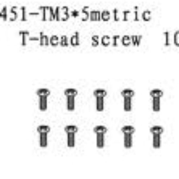 11451 - Metric t-head screw 3x5 10stk