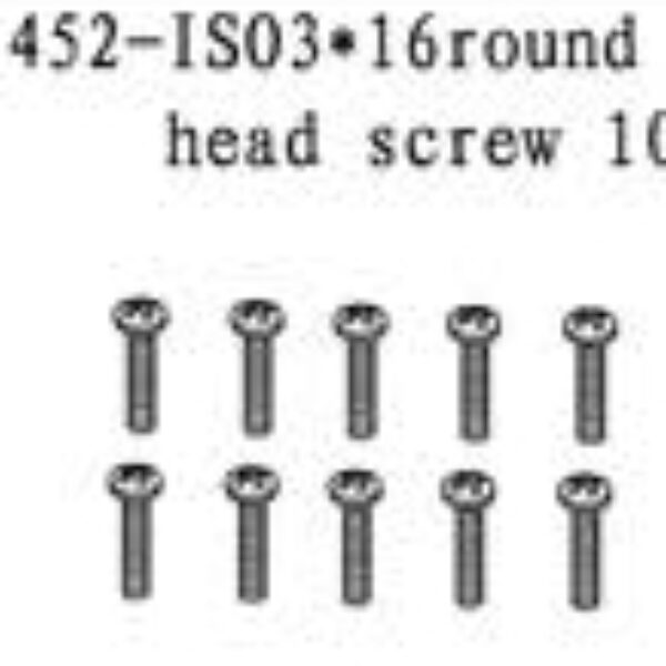 11452 - Round head screw 3x16 10stk