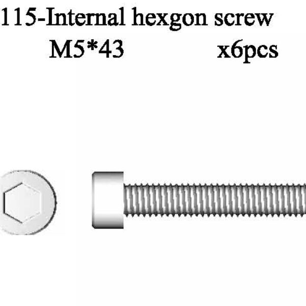 910115 - M5*43 X 6pcs Column Head Inner-Hex Mechanical Screw 6pc