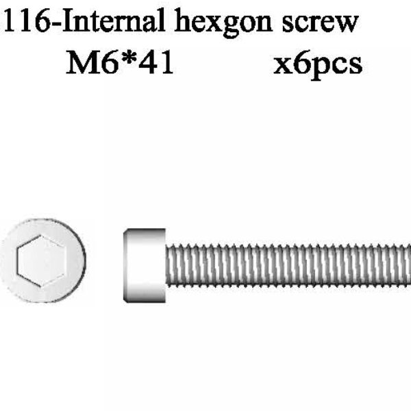 910116 - M6*41 X 6pcs Column Head Inner-Hex Mechanical Screw 6pc