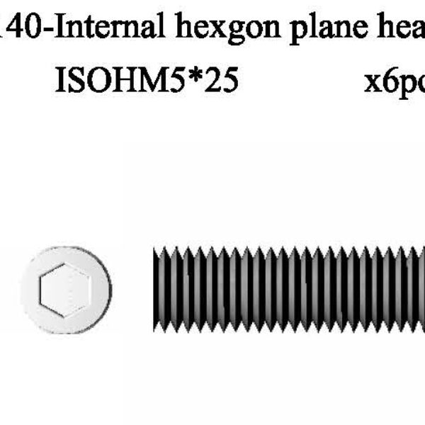 910140 - M5*25 X 6pcs Flat End Inner-Hex Mechanical Screw 6pcs