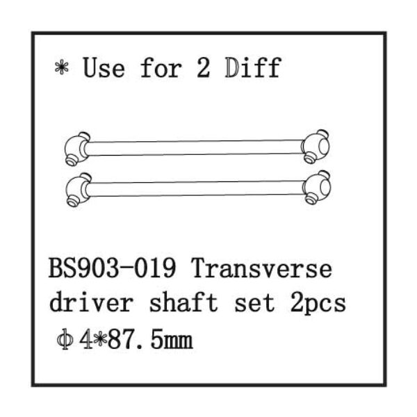 BS903-019 - Drive shaft set(?4*87.5mm) 2PCS