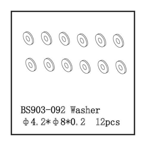BS903-092 - Washer B(?4.2*8*0.2) 12 PCS